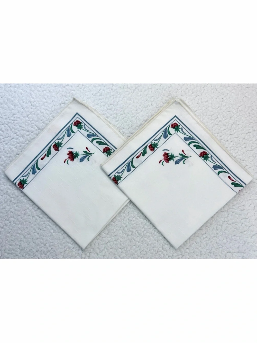 (VTG) LENOX LINENS BY SUNWEAVE • 1989 Floral Cloth Napkins, Set of 2